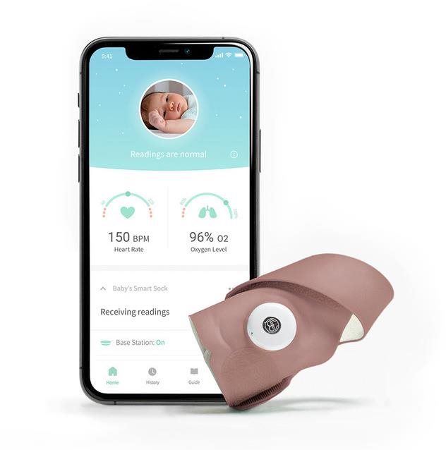Owlet Smart Sock 3 - okos zokni, 0-18 hónap (matt rózsaszín) Okos...