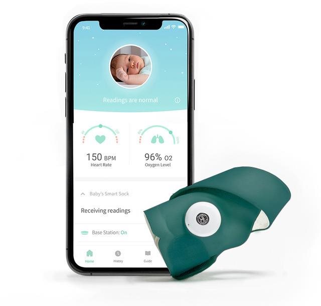 Owlet Smart Sock 3 - okos zokni, 0-18 hónap (kékeszöld) Okos zokni