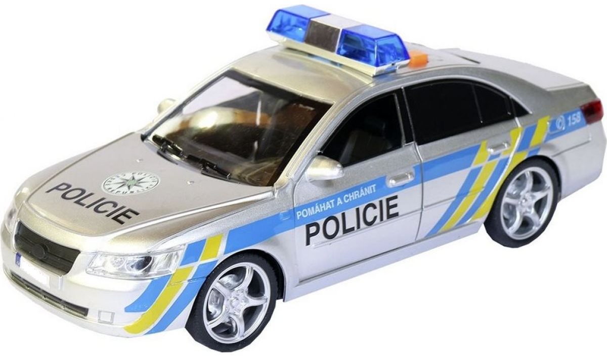 MaDe Auto policajné s českým hlasom, na zotrvačník, 24 cm Auto