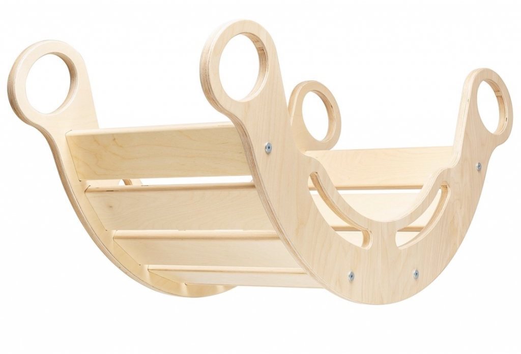 Elis Design Montessori dúhová hojdačka 5 in 1 natur BEZ Hojdacia...