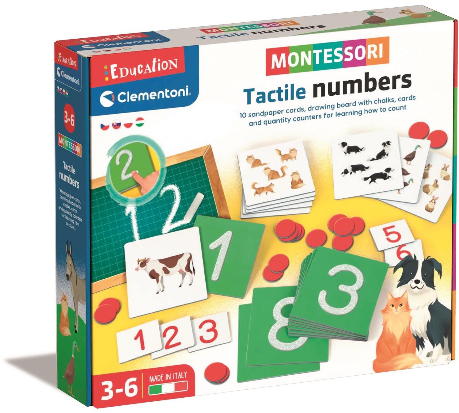 MONTESSORI Hra TACTILE NUMBERS Interaktívna hračka