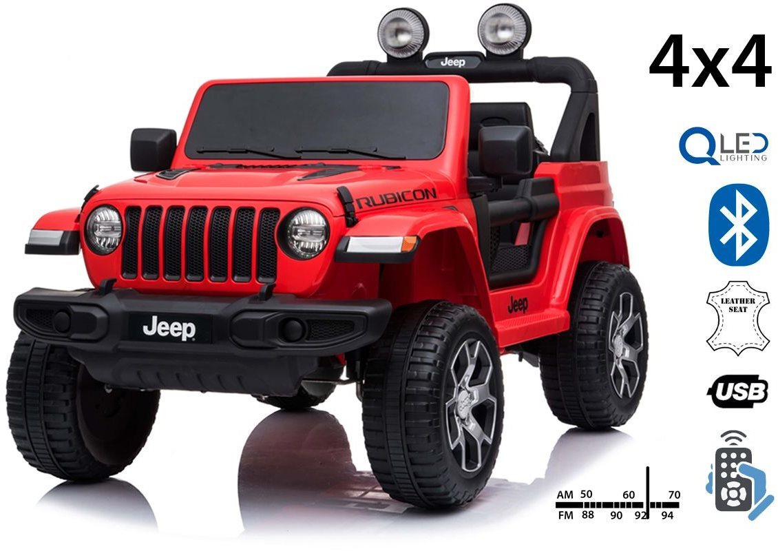 Jeep Wrangler Rubicon, červené Elektrické auto pre deti