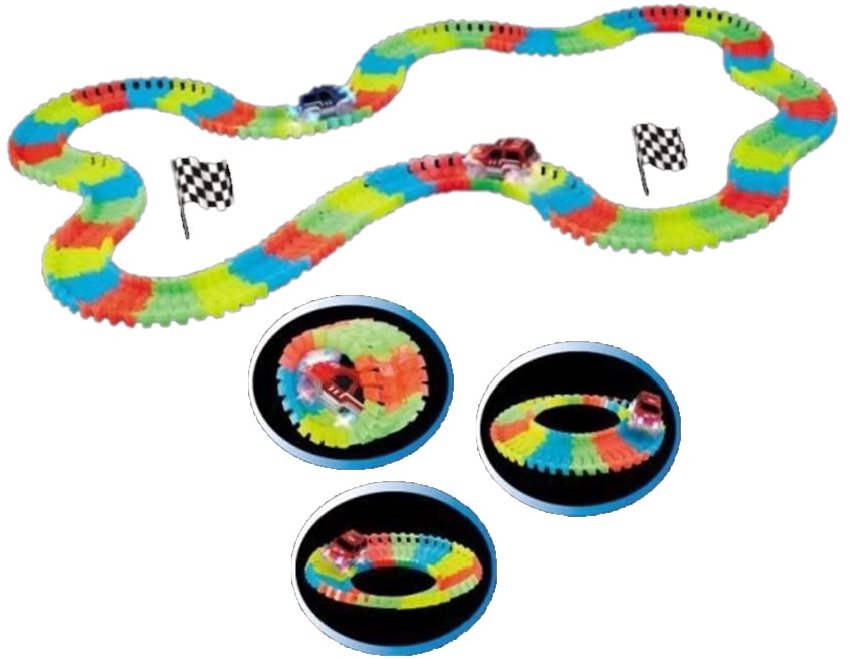 Glow in the Dark Track + Car with LED Lights Slot Car Track