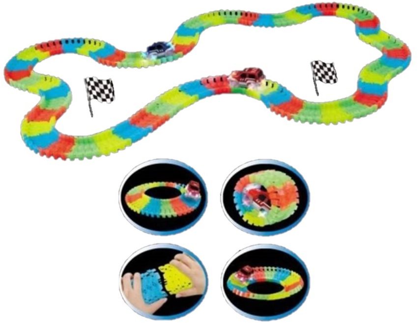 Glow in the Dark Track + Car with LED Lights Slot Car Track