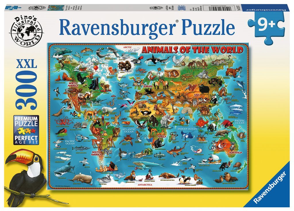 Ravensburger 132577 Ilustrovaná mapa sveta Puzzle