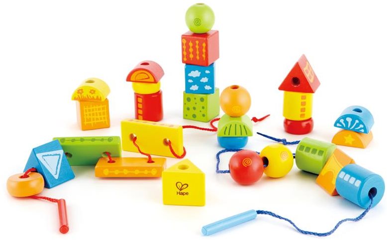 Hape Navliekacie koráliky z geometrických tvarov Korálky