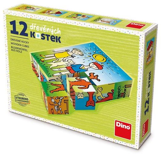 Dino Doggie and Pussycat 12 Blocks Wooden Blocks