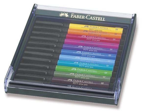 Faber-Castell Pitt Artist Pen Brush, 12 farieb Popisovače