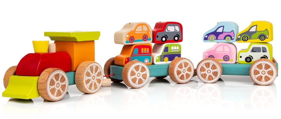 Cubika 13999 Train with Cars Wooden Toy