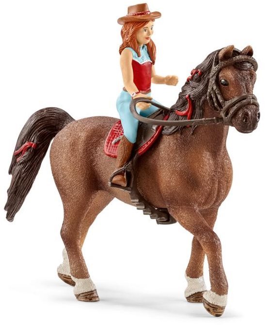 Schleich 42514 Redhead Hannah and horse Cayenne Figure