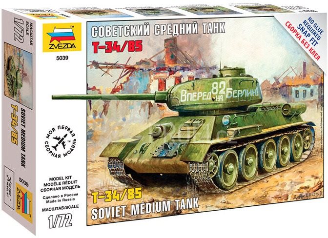 Snap Kit tank 5039 - T-34/85 Plastikový model