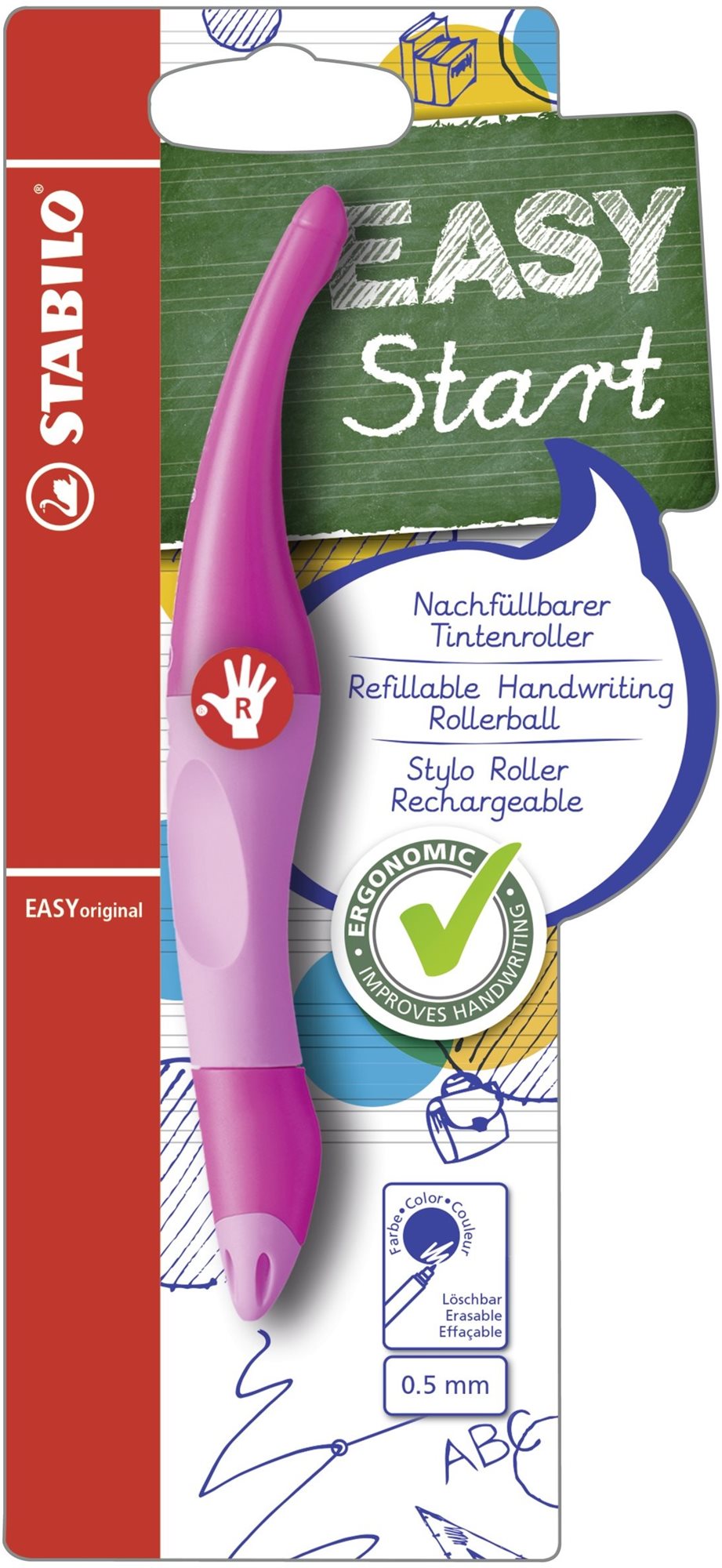 STABILO Roller EasyOriginal Start pre praváka – ružová Roller