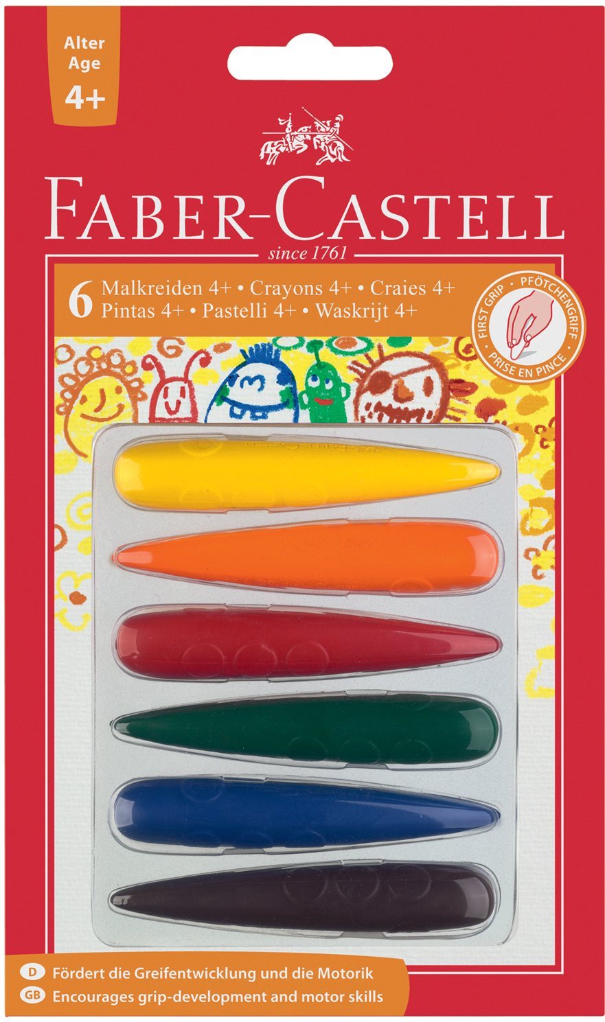 Faber-Castell Plastové pastelky, 6 farieb Pastelky