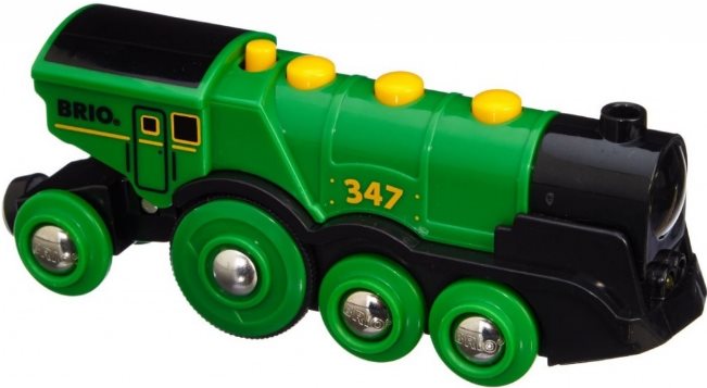 Brio World 33593 - Veľká zelená akčná lokomotíva Vláčik