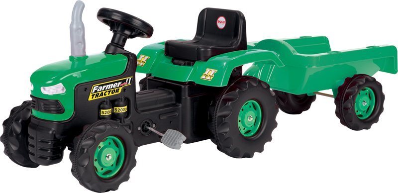 DOLU Traktor šliapací s vlečkou, zelený Šliapací traktor
