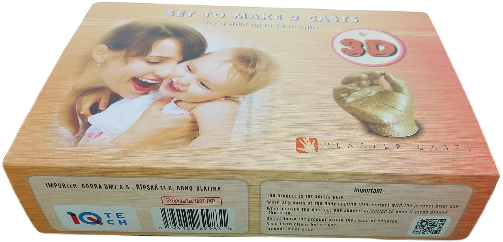 iQtech 3D Baby 2 odliatky deti do 12 mesiacov Sada na odtlačky