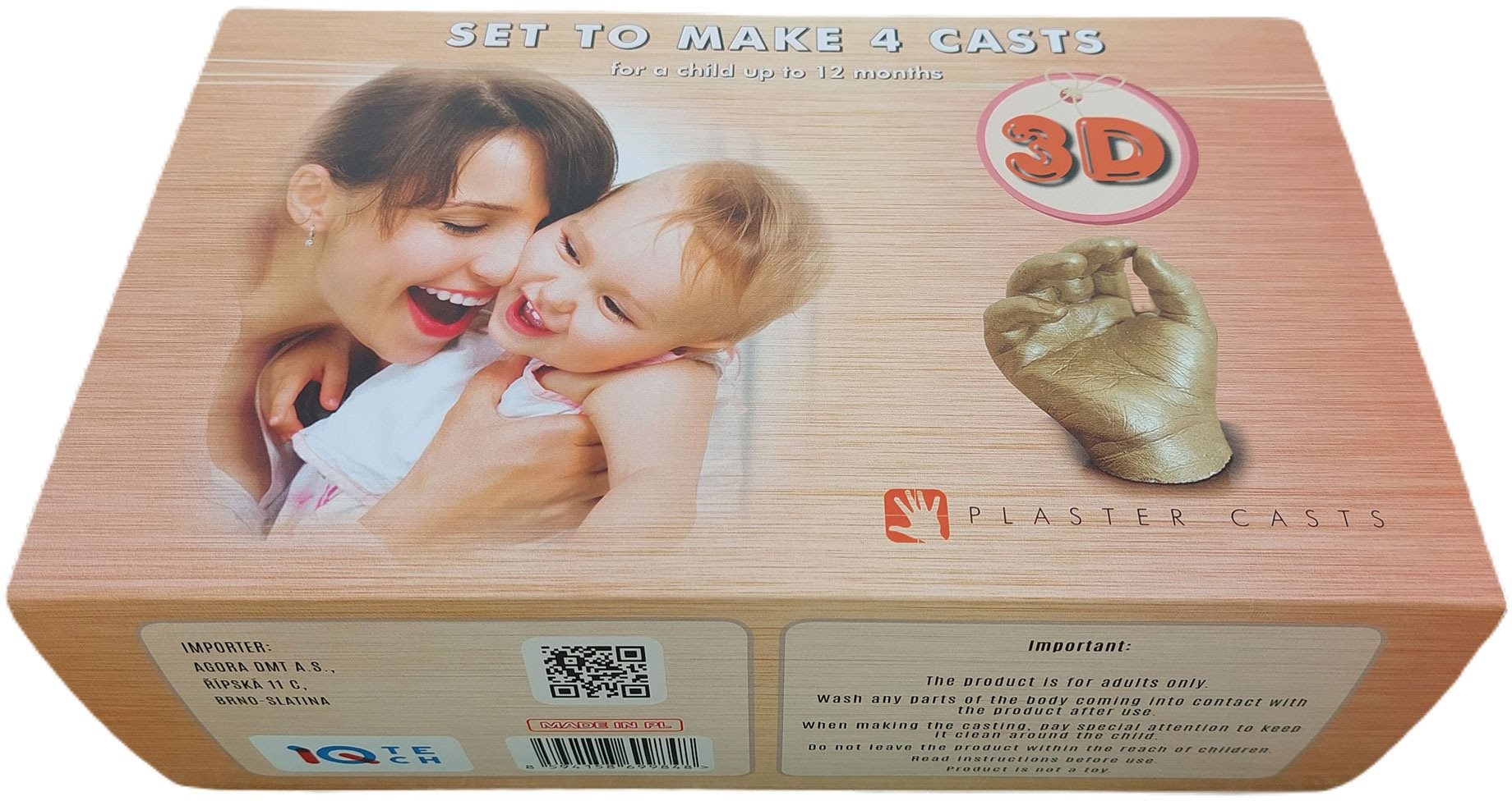 iQtech 3D Baby 4 odliatky deti do 12 mesiacov Sada na odtlačky