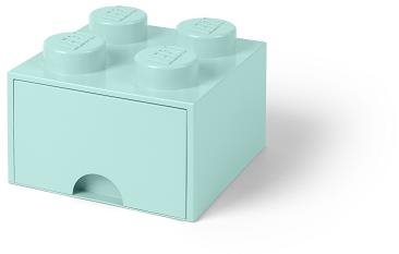 LEGO úložný box 4 s šuplíkem - aqua Úložný box