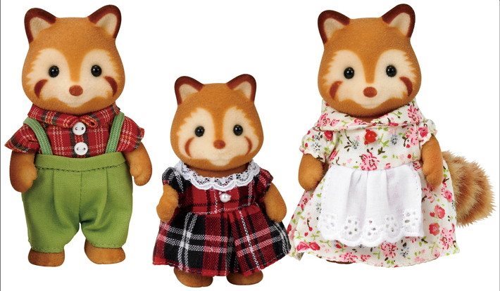 Sylvanian Families Red Panda Family Figures