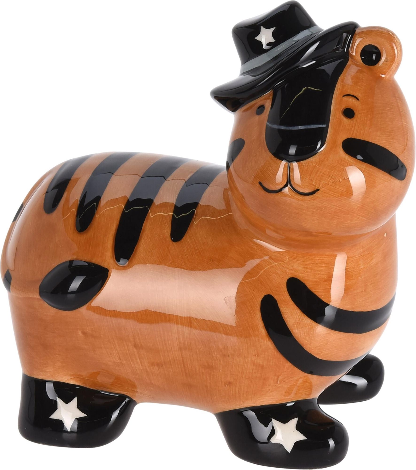 H&L Keramická pokladnička Tiger oranžová Pokladnička