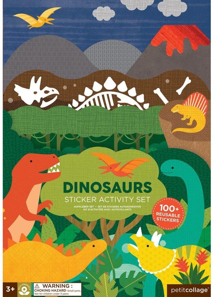 Petit Collage Znovu použiteľné samolepky so scénou Dinosaury Detské...