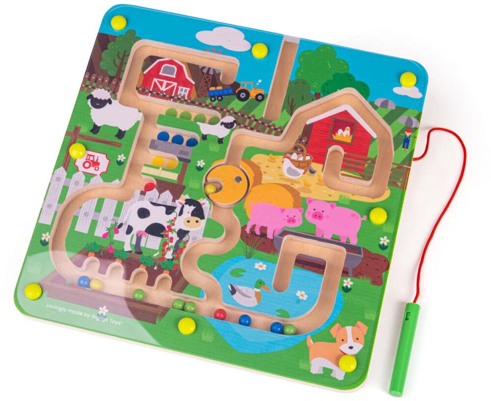 Bigjigs Toys Magnetické bludisko Farma Motorický labyrint
