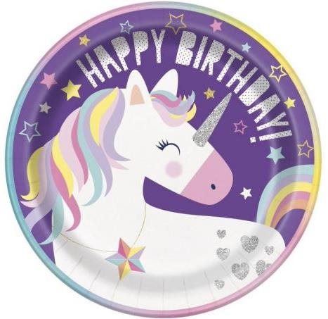 Talíře jednorožec – unicorn – happy birthday – narodeniny – 8 ks –...