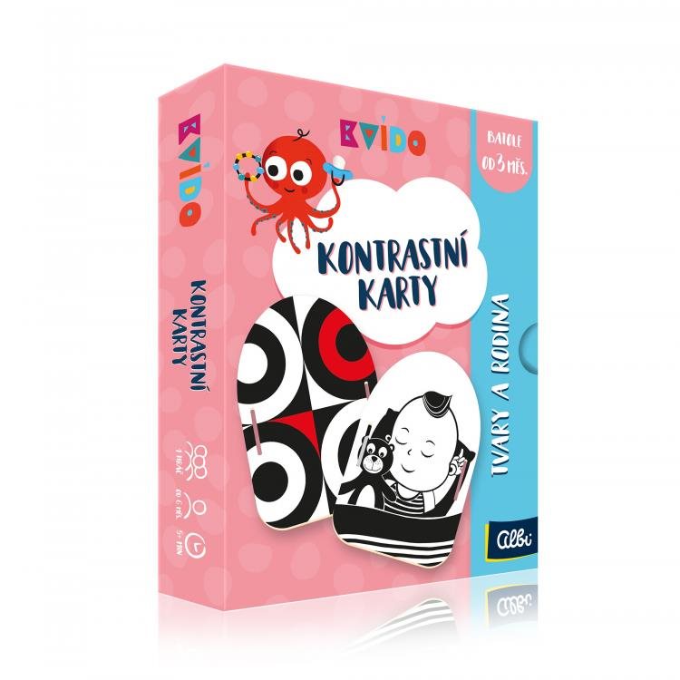 Kvído – Kontrastné karty tvary a rodina Kartová hra