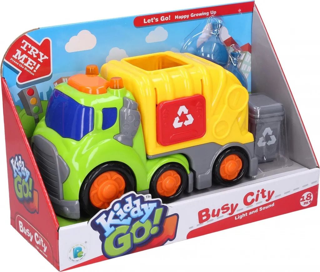 Kiddy Auto popelářské s efekty 19,5 cm popelnice Auto