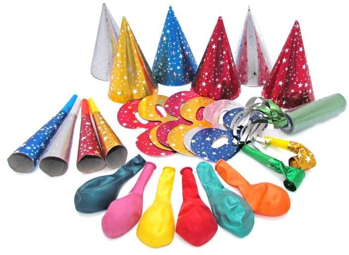 Párty súprava pre 6 osôb – Silvester/Happy New Year Párty doplnky