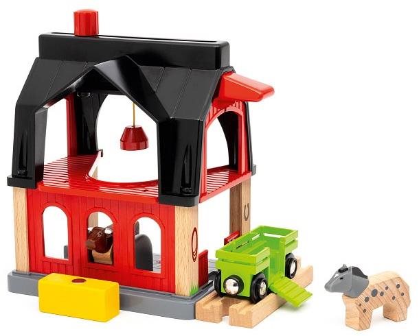 BRIO Herné sety 36012 Stajňa pre zvieratá Vláčiková dráha
