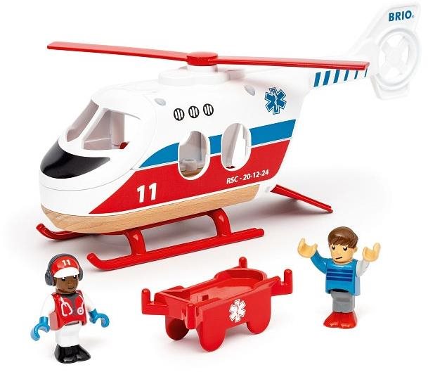 BRIO Herné sety 36022 Záchranárský vrtuľník Vláčiková dráha