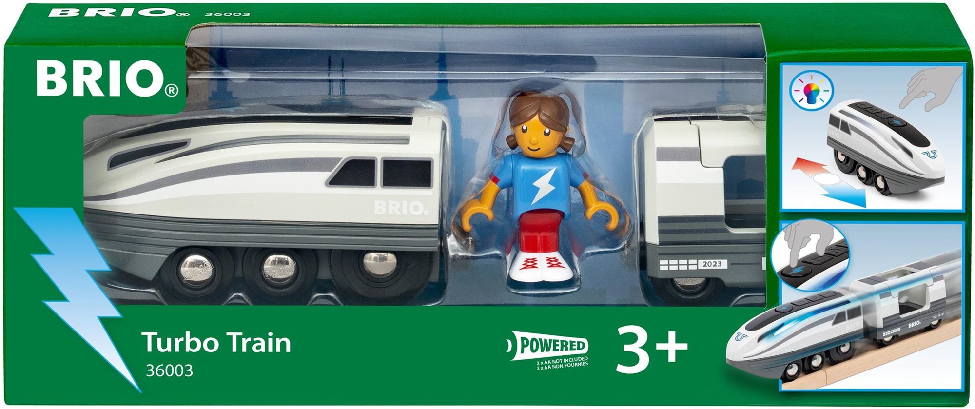 BRIO Herné sety 36003 Turbo vlak na batérie Vláčiková dráha