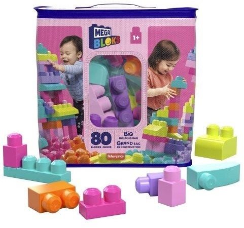 Mega Bloks Veľké vrece kociek – Ružové (80) Kocky pre deti