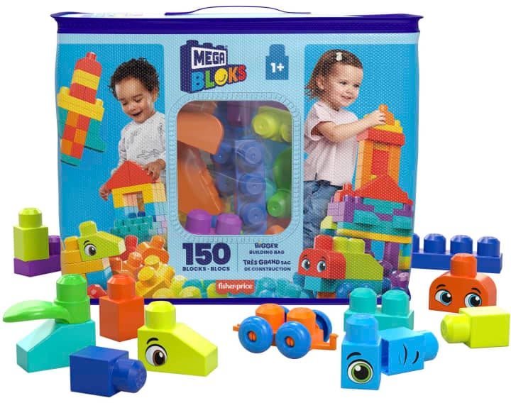 Mega Bloks poriadne Veľké vrece kociek – Modrý (150) Kocky pre deti