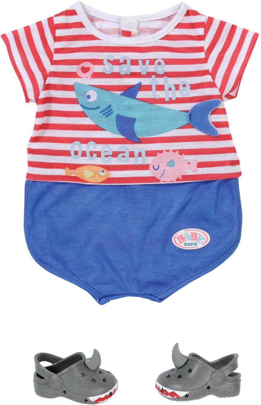 BABY born Pyjamas und Hausschuhe - blau - 43 cm Puppenkleidung