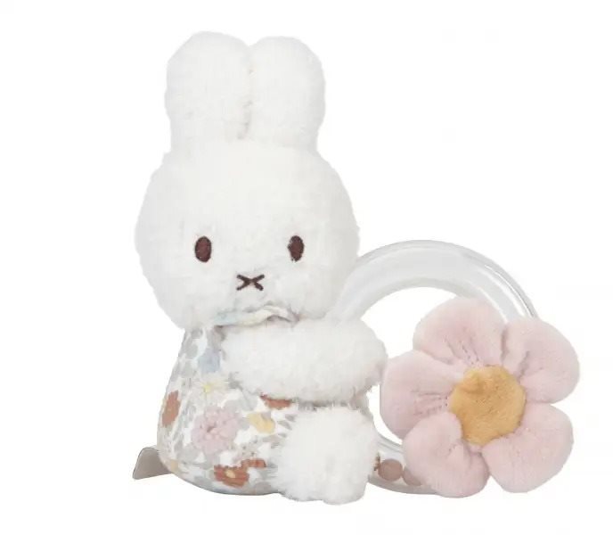 Hrkálka s korálkami zajačik Miffy Vintage Kvietky Hrkálka
