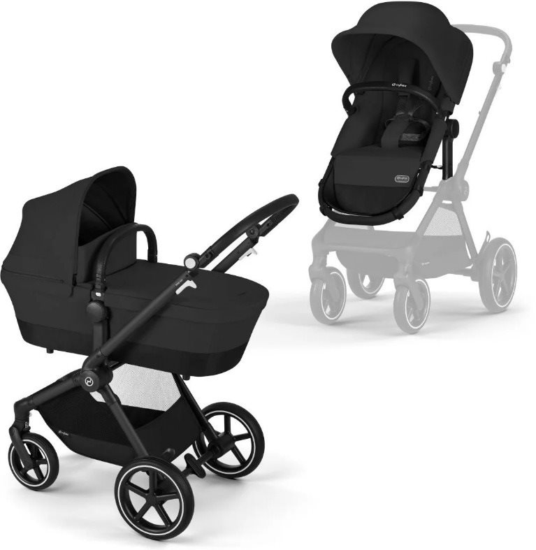 Cybex Eos Lux BLK Moon Black/black Kočík
