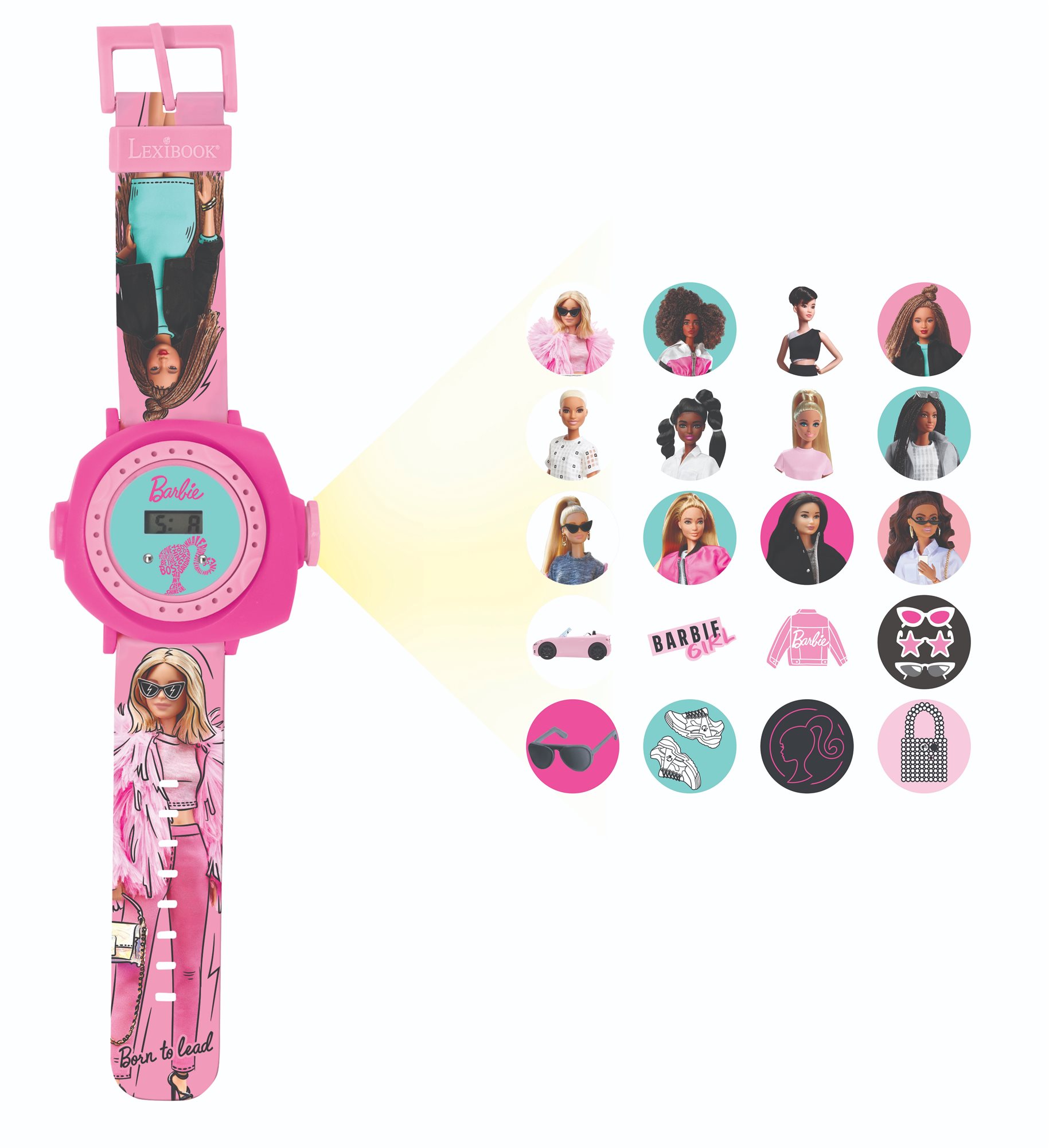 Lexibook Digitálne premietacie hodinky Barbie s 20 obrázkami na...