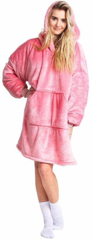 Cozy Noxxiez Ružová – hrejivá televízna mikinová deka pre...