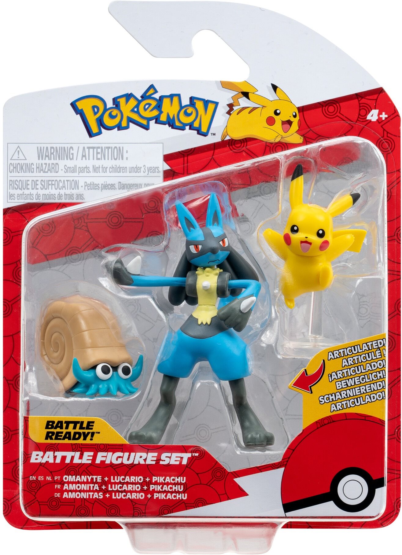 Pokémon 3 ks – Omanyte, Pikachu, Lucario Figúrky