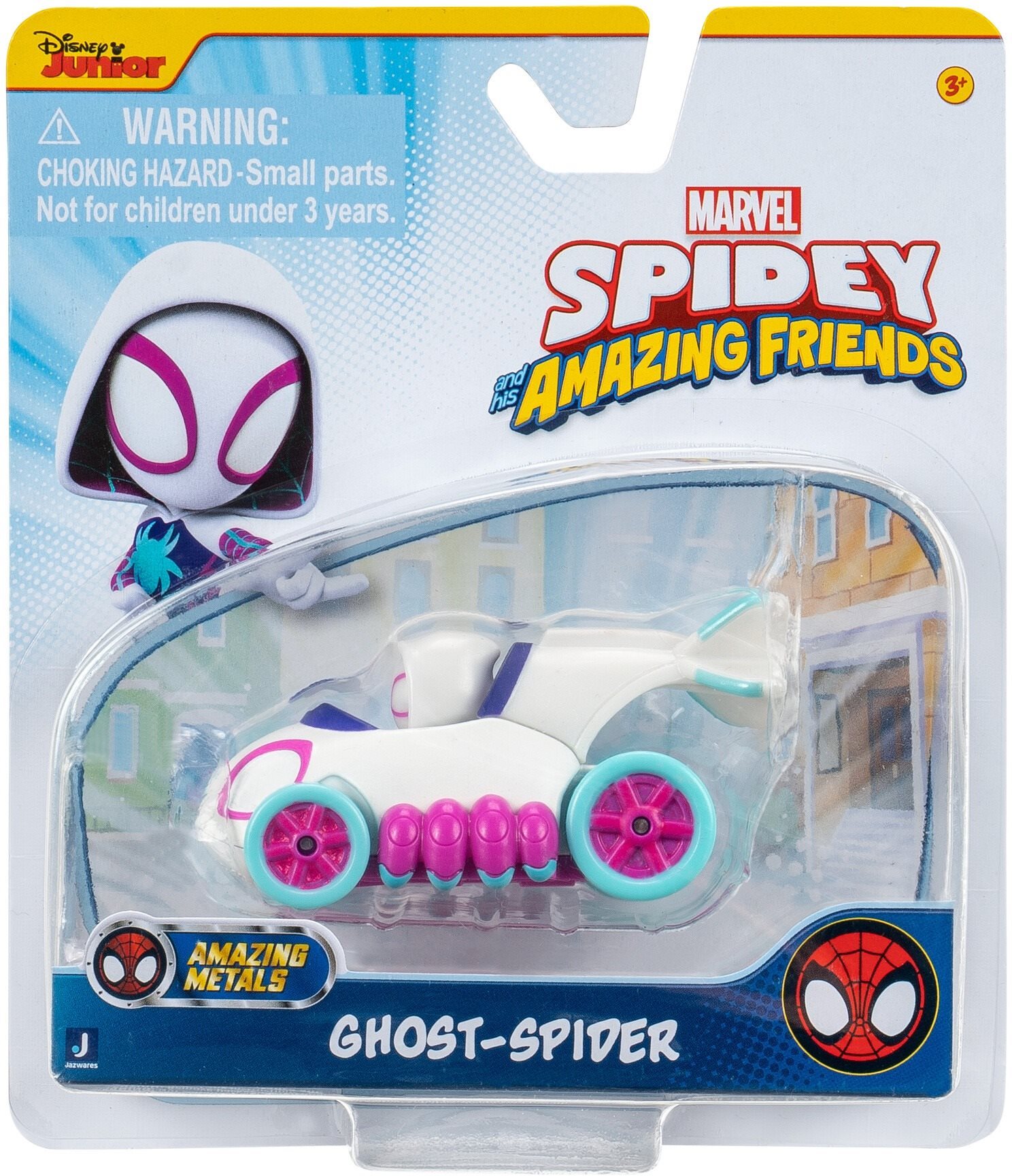 Spidey Spider-Man öntött fém autó 7,5 cm - Ghost Spider Fém makett