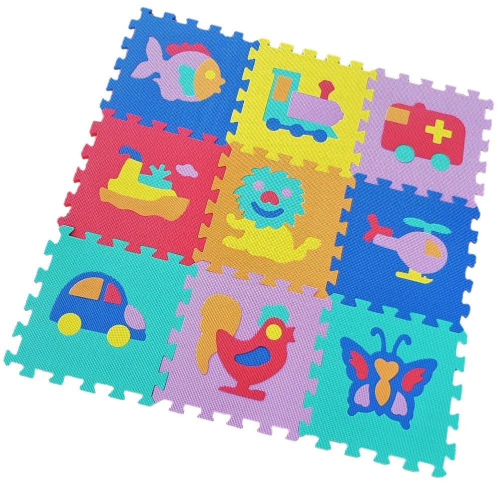 Penové puzzle Zvieratká a dopravné prostriedky 9 ks Penové puzzle