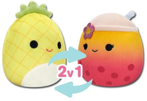 Squishmallows 2in1 Maui, az ananász és Bergit, a buboréktea Plüss