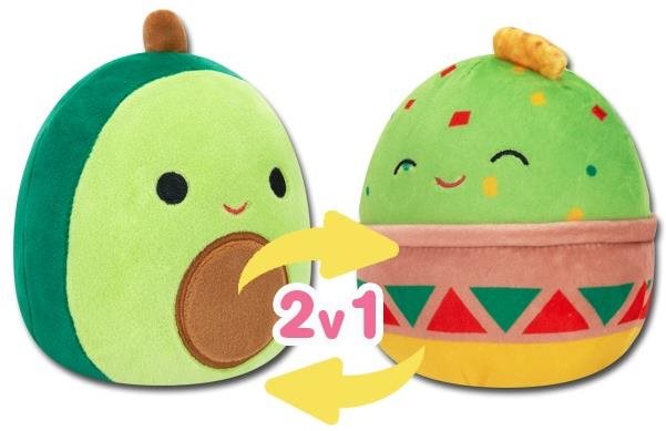 Squishmallows 2 v 1 guacamole Gideon a avokádo Austin Plyšová hračka