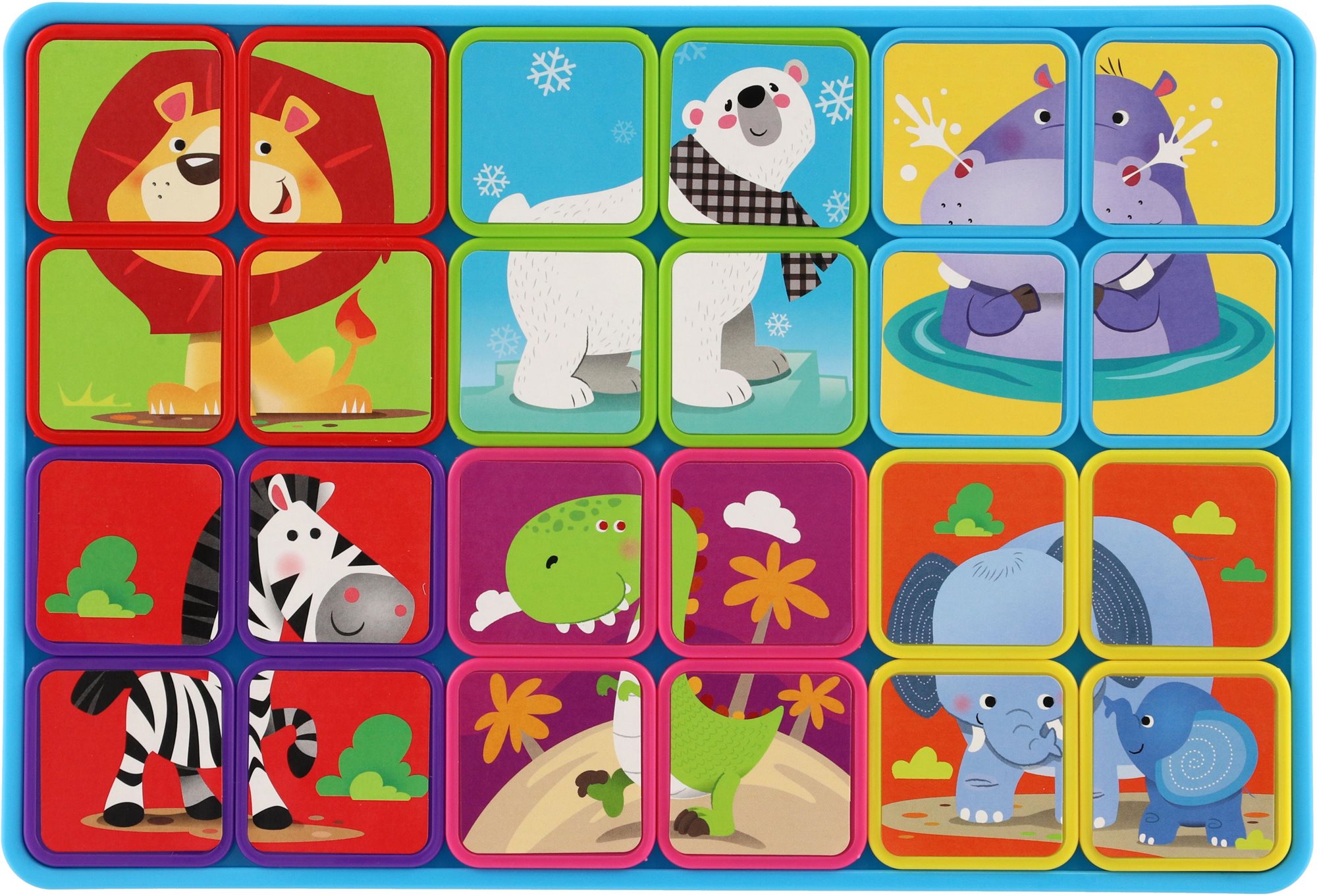 Teddies Magnetické doskové puzzle Zvieratá Puzzle
