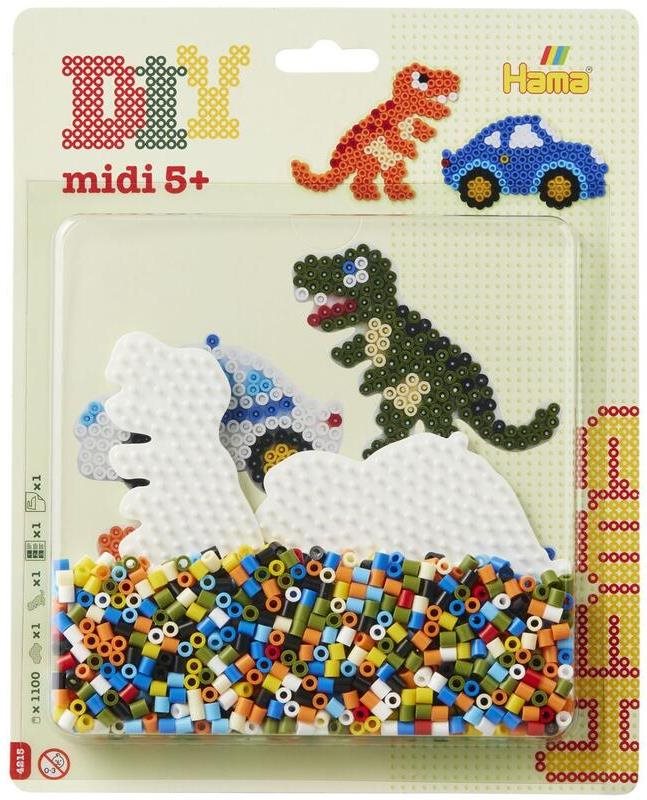Korálkový set – Auto a dinosaurus midi Zažehlovacie korálky