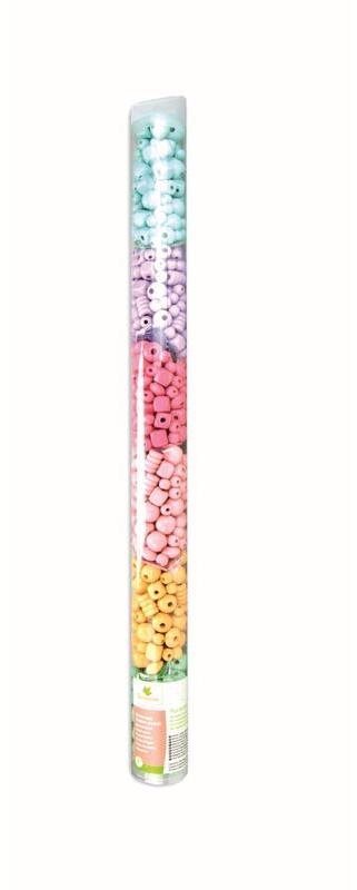 Sycomore Drevené korálky v tube pastelové 60 cm Korálky