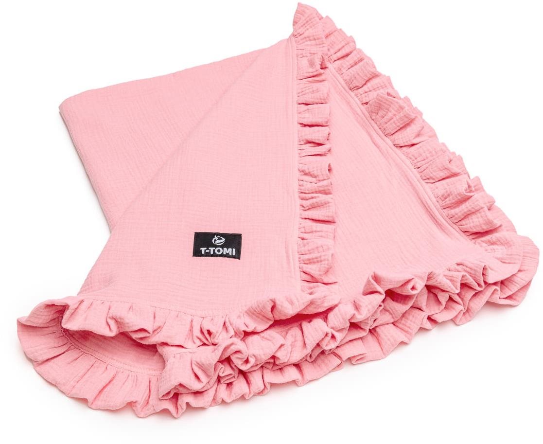 T-tomi Mušelínová deka s volánikom Pink Deka
