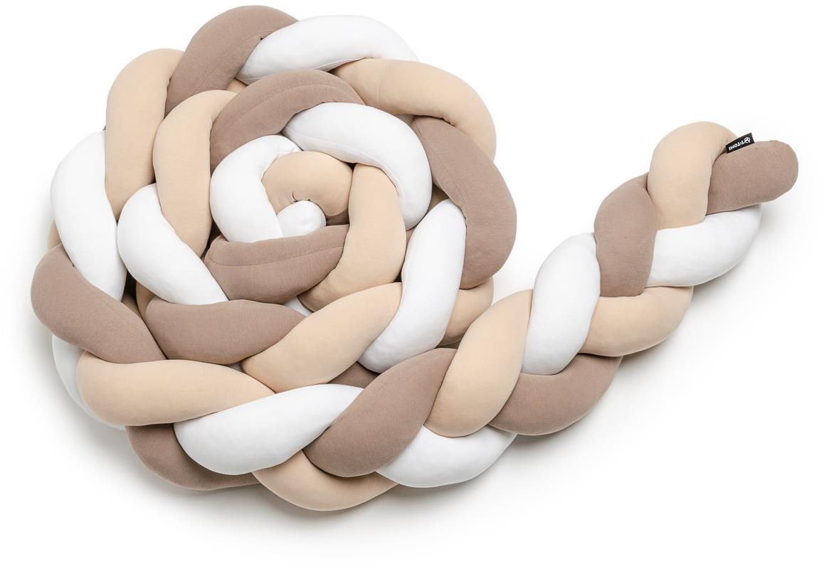 T-tomi Pletený mantinel 180 cm, white + beige + mocca Mantinel do...